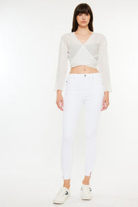 White High Rise Ankle Skinny Jeans