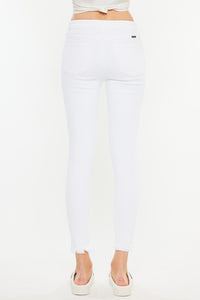 White High Rise Ankle Skinny Jeans