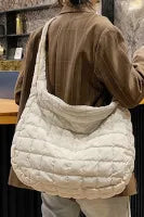 Quilted Zipper Large Shoulder Bag D