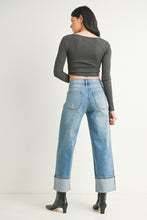 Load image into Gallery viewer, Petite Cuffed Slim Wide Jeans
