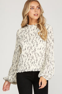 Flora Ruffle Neck Top