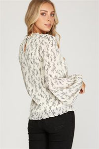 Flora Ruffle Neck Top