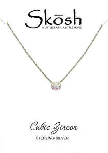 Skosh 6MM Drilled CZ Silver