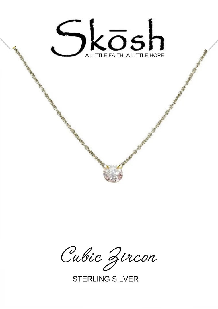 Skosh 6MM Drilled CZ Silver