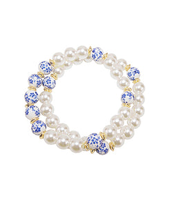 Maddie 2 Row Pearl Bracelet