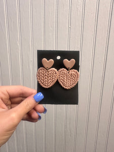 Basket Weave Hearts Earrings