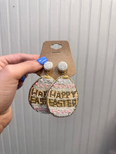 Load image into Gallery viewer, Beaded Happy Easter Egg Earrings
