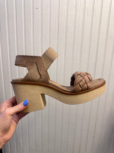 Clue Taupe Platform Slide Wedges