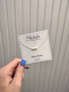 Skōsh Necklace 16" Three Wishes Silver