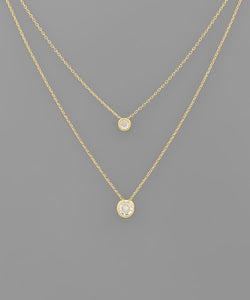 Krista Double Round Crystal Necklace