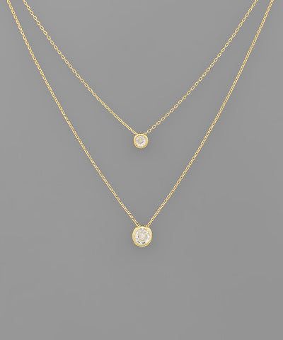 Krista Double Round Crystal Necklace