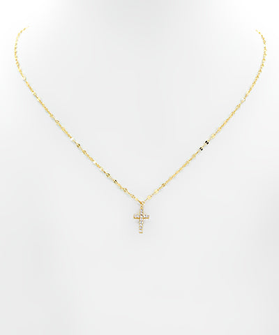 Leslie Crystal Cross Necklace