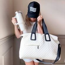 Load image into Gallery viewer, Quilted Weekender In Off White Or Beige
