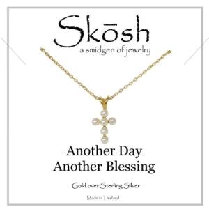 Skosh Pearl Cross Gold