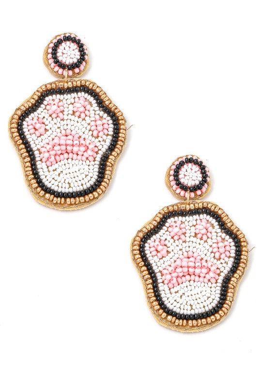 Earrings Beaded Dawg Paw