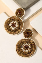 Load image into Gallery viewer, Earrings Beaded large tri-color circles
