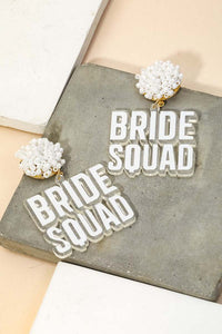 Earrings Beaded Bride Squad