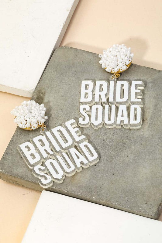 Earrings Beaded Bride Squad