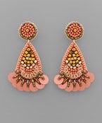 Load image into Gallery viewer, Beaded Dusty Pink Multi Earrings
