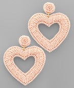 Beaded Open Heart Earrings