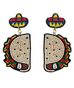 Load image into Gallery viewer, Beaded Taco Earrings
