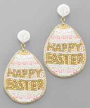 Load image into Gallery viewer, Beaded Happy Easter Egg Earrings
