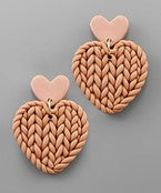 Load image into Gallery viewer, Basket Weave Hearts Earrings
