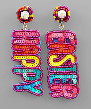 Load image into Gallery viewer, Beaded Happy Easter Earrings
