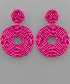 Load image into Gallery viewer, Beaded Open Circle Earrings
