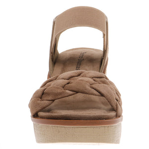 Clue Taupe Platform Slide Wedges